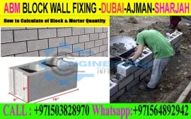 Block wall Fixing work Contractor ajman sharjah du