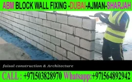 Block wall Fixing work Contractor ajman sharjah 