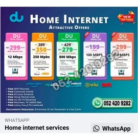 Du Home WiFi service providing 