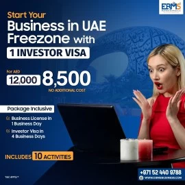 Freezone License + Investor Visa @ AED 8500